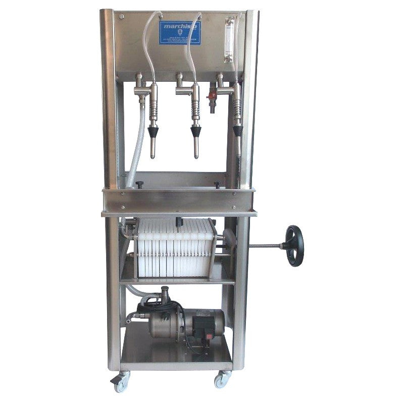 RIEMPITRICE INOX "EMPIFILTER" 3 SIFONI CON POMPA E FILTRO 10 PIASTRE