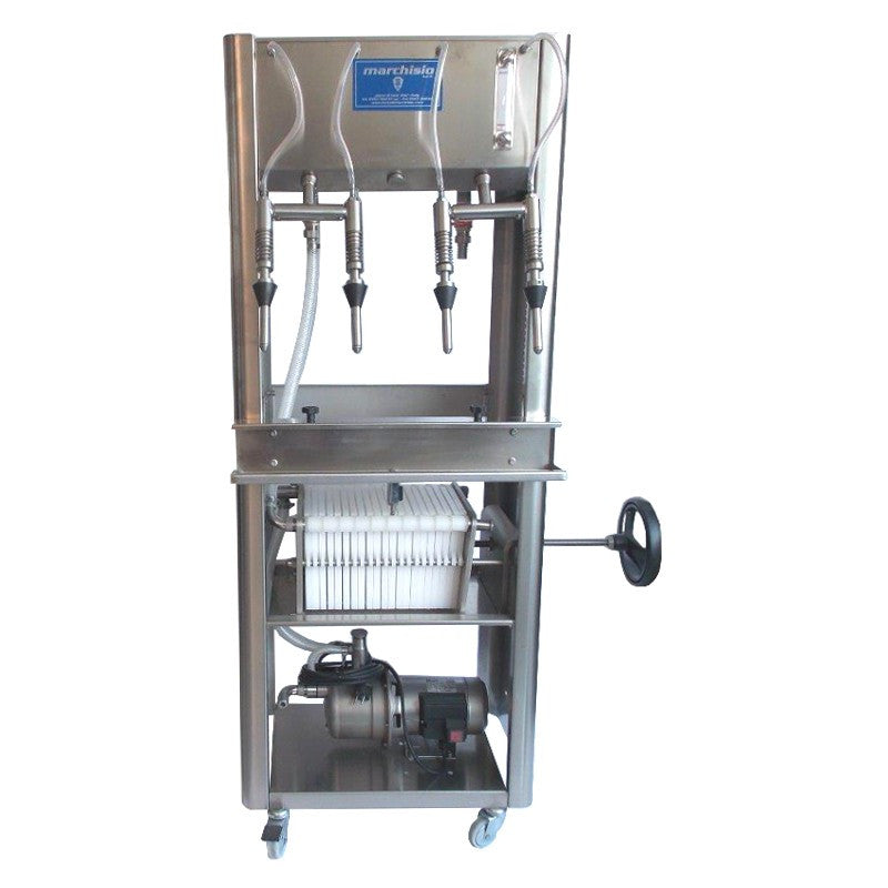 RIEMPITRICE INOX "EMPIFILTER" 4 SIFONI CON POMPA E FILTRO 20 PIASTRE
