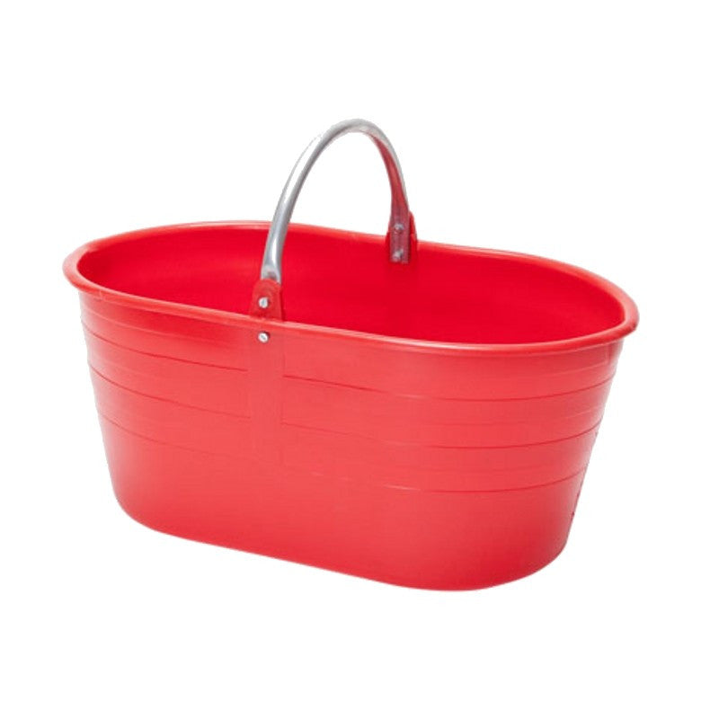 CESTA OVALE ROSSA LT.25 MANICO FERRO