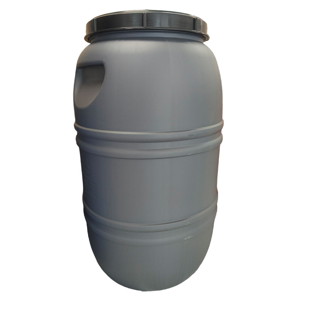 Fût en plastique gris pour saumure LT.220 avec couvercle et grille