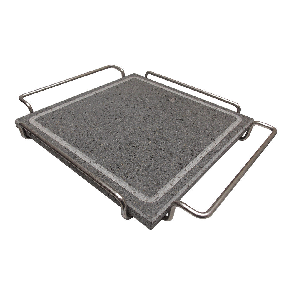 PIETRA QUADRA CM 25X25 C/SUPPORTO ACCIAIO