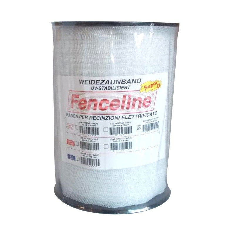 BANDA RECINZIONE 200m x 40mm x 8 PER RECINTI ELETTRICI