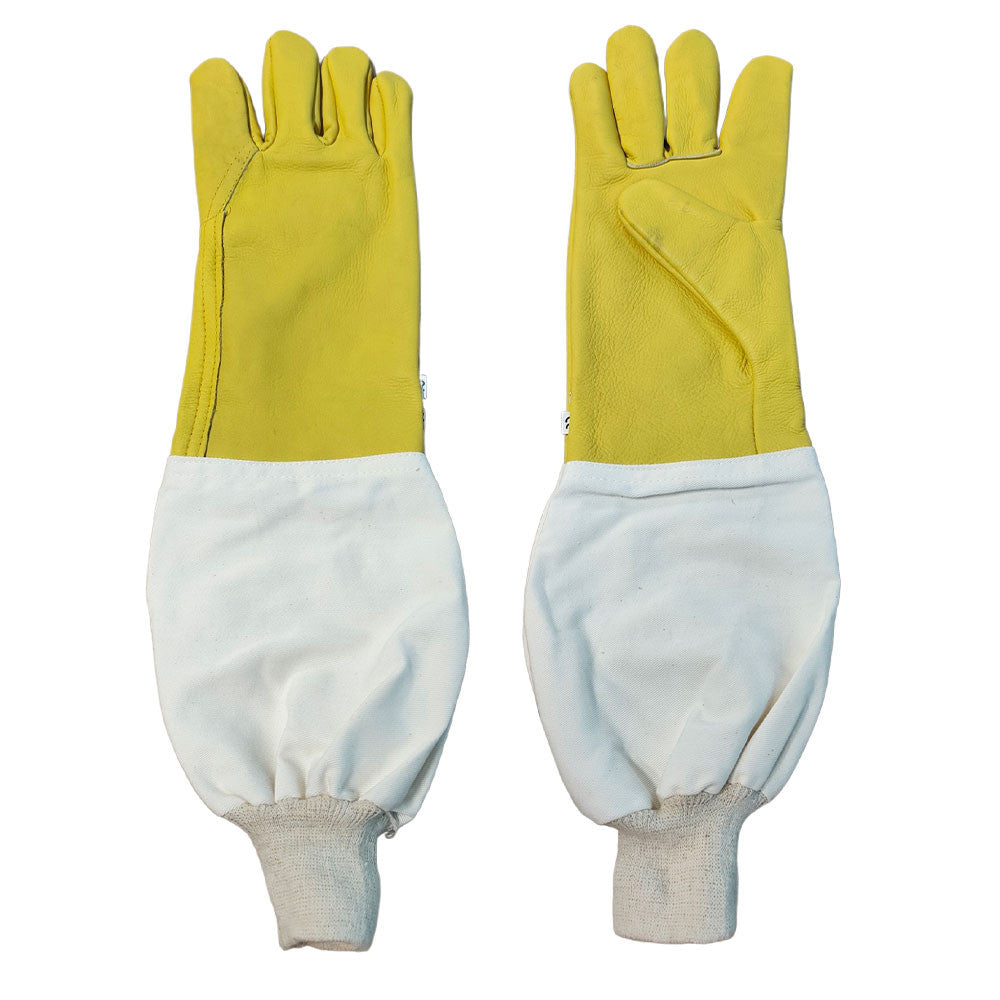 GANTS EN CUIR AVEC MANCHETTE EN TOILE TG 11