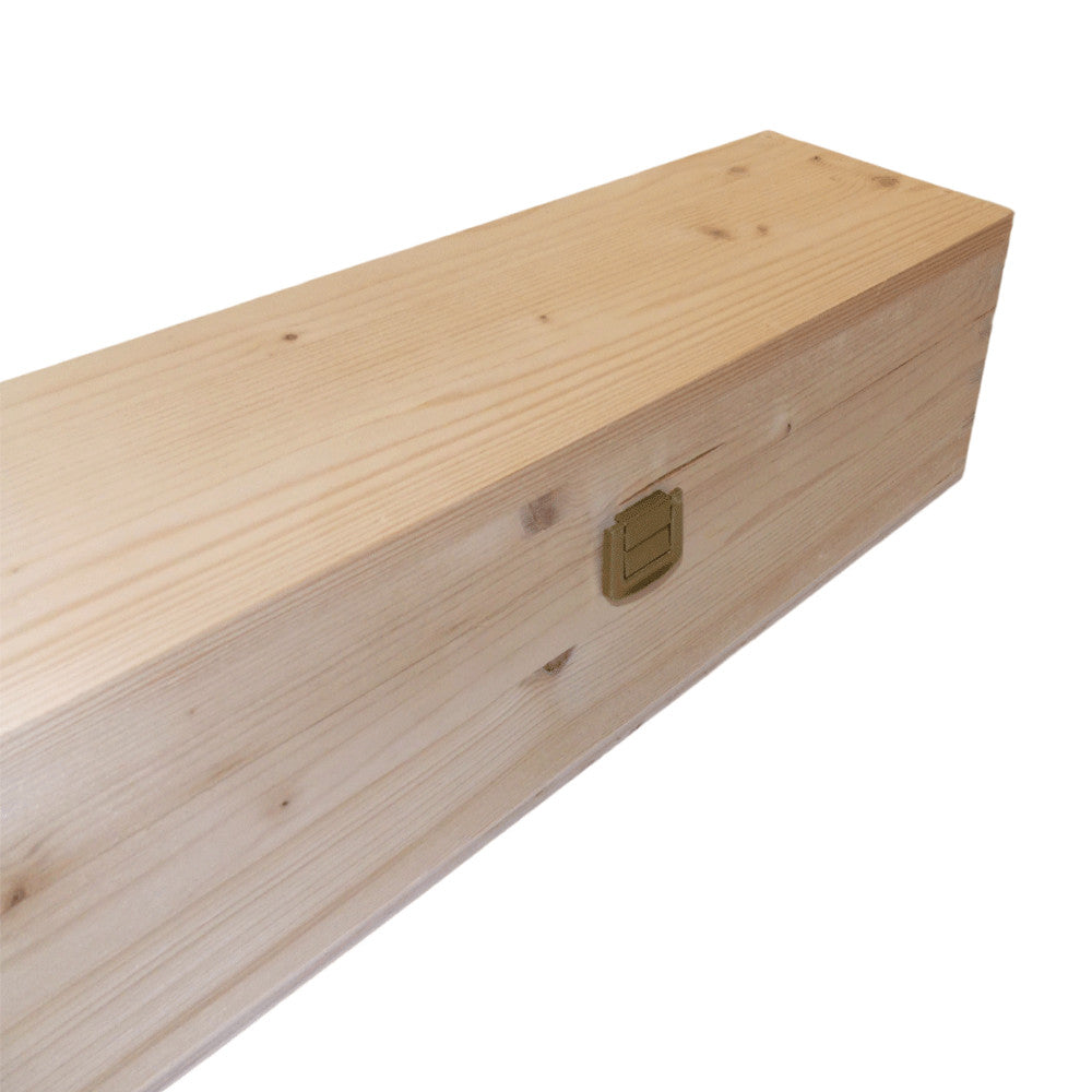 VALIGETTA LEGNO 1 BOTTIGLIA BIANCA CHIUSURA ORO
