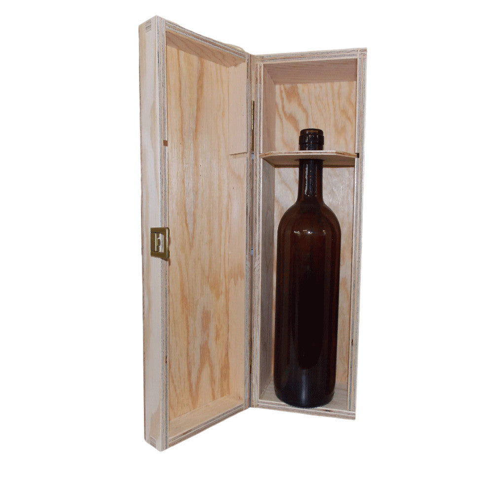 VALIGETTA LEGNO 1 BOTTIGLIA MAGNUM 1,5Lt BIANCA E ORO