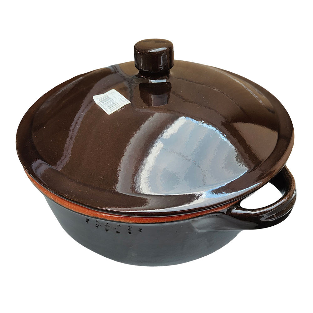 TEGAME 2 MANICI CM 28 MARRONE CON COPERCHIO