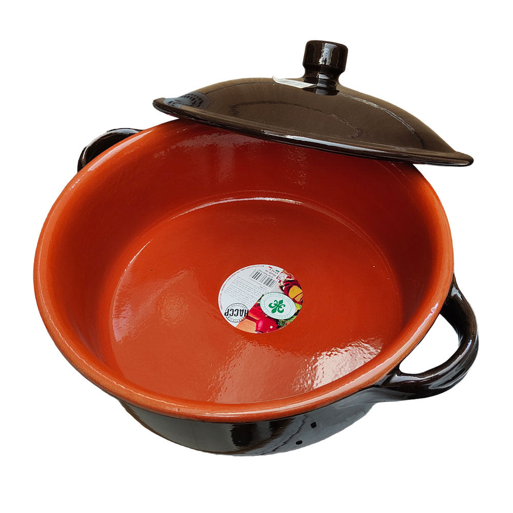 TEGAME 2 MANICI CM 28 MARRONE CON COPERCHIO