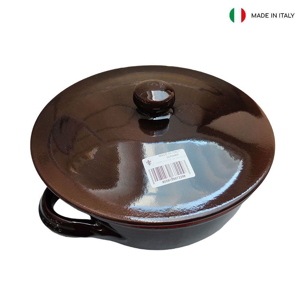 TEGAME 2 MANICI CM 20 MARRONE CON COPERCHIO