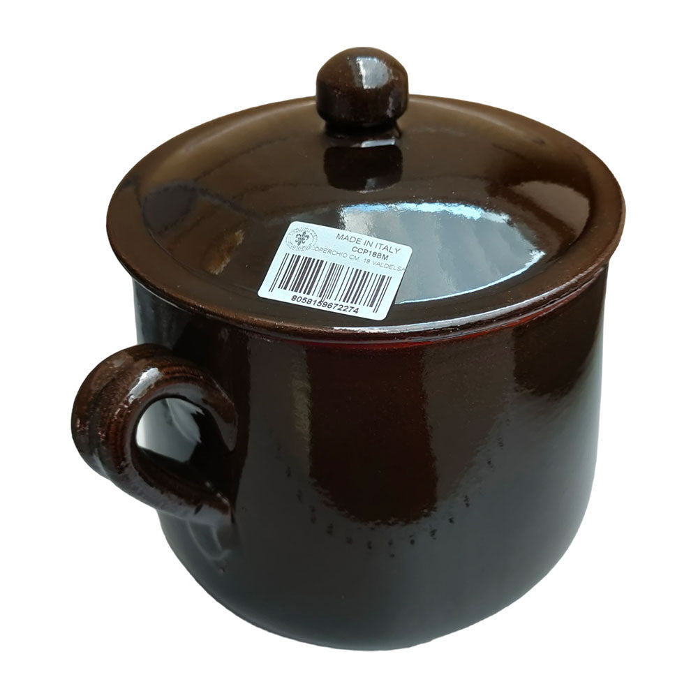 MARMITTA CM 24 MARRONE CON COPERCHIO