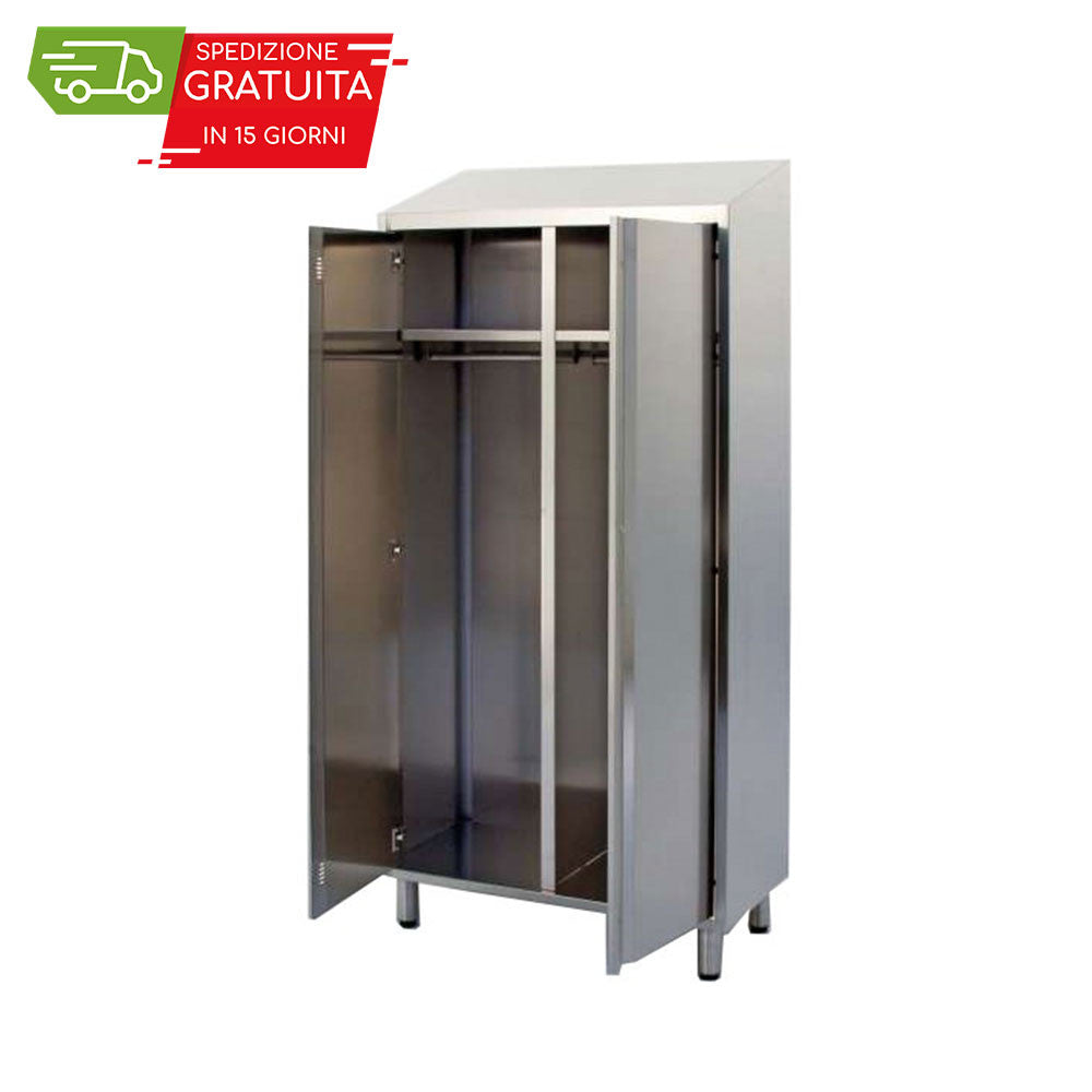 MULTIFUNKTIONS-SCHRANK 2 FLÜGEL MIT SCHRÄGDACH 1000x500x2150h