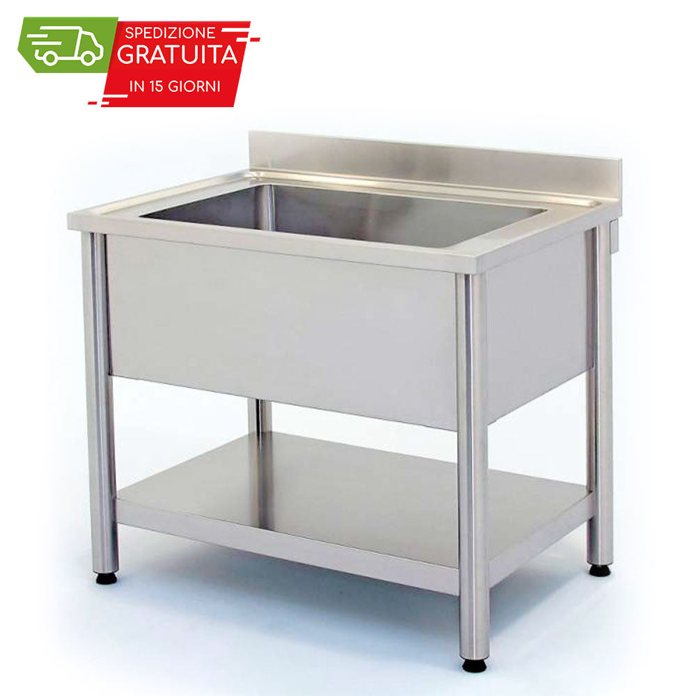 SPÜLMASCHINE 1 BECKEN OFFEN MIT UNTERPLATTE 1000x700x900h