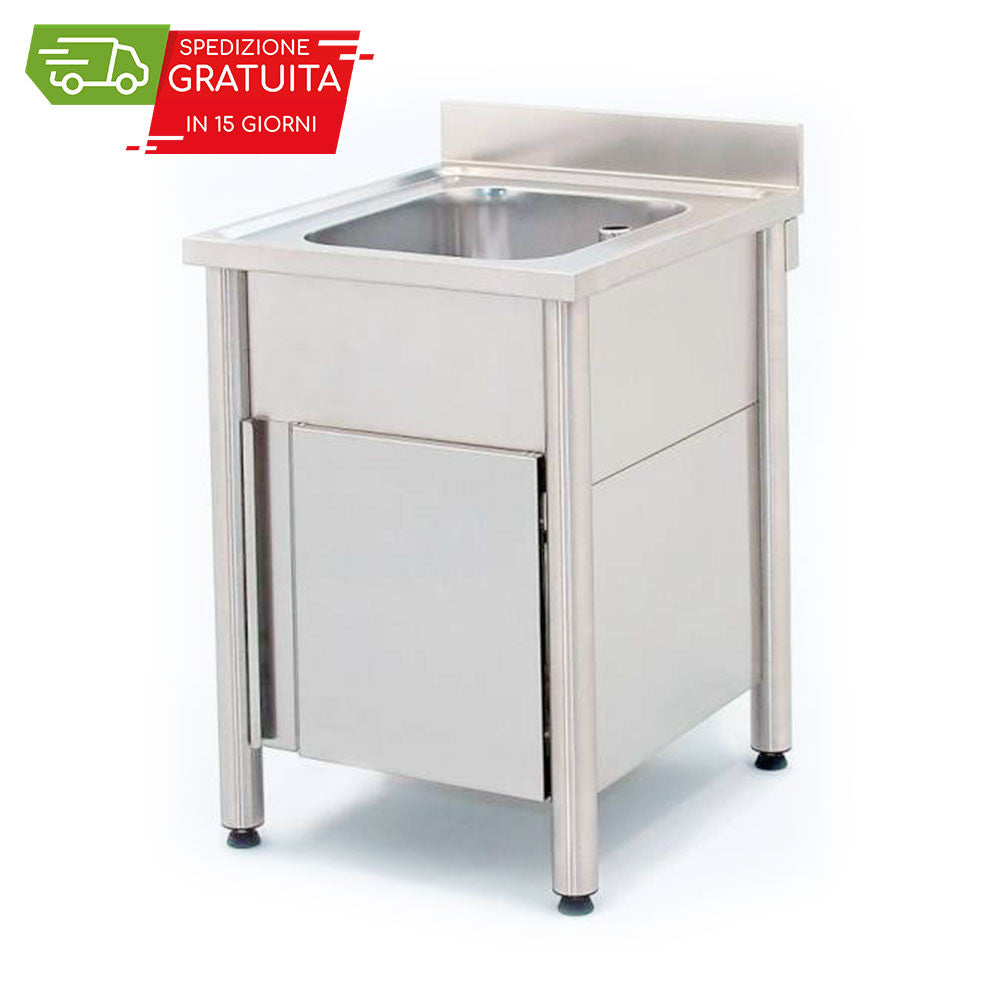 SPÜLE 1 BECKEN MIT SCHWENKTÜREN 600x700x900h