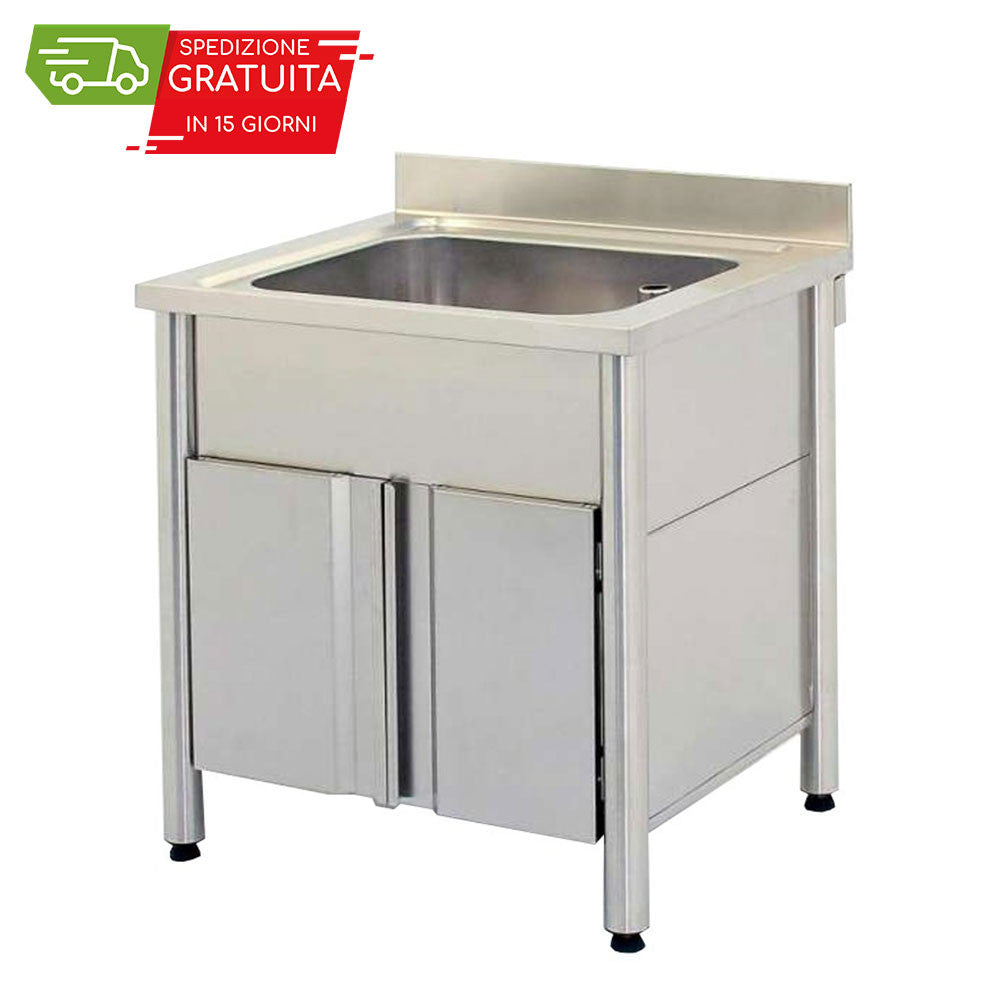 SPÜLMASCHINE 1 BECKEN MIT SCHWENNTÜREN 700x700x900h