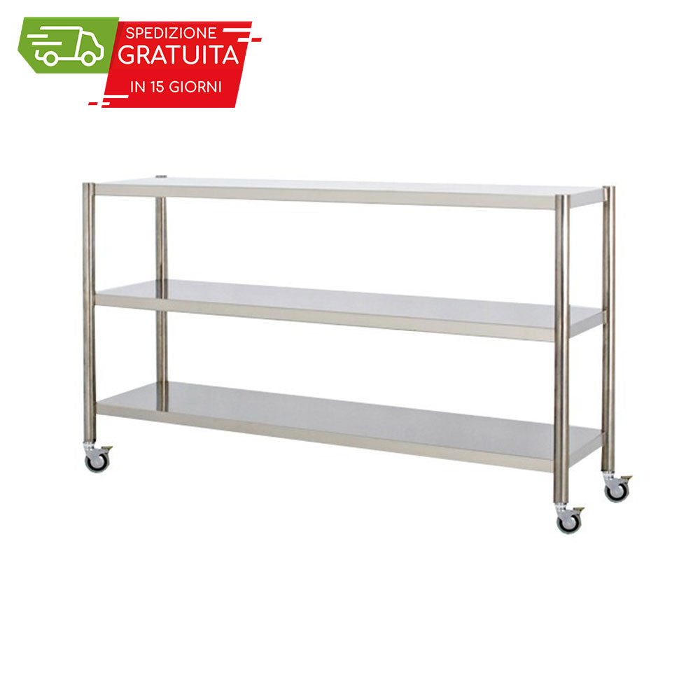 SCAFFALI 3 PIANI CON RUOTE 1600x498x1568h