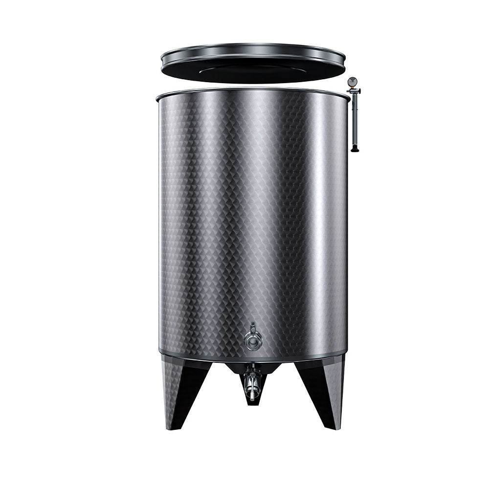 SERBATOIO INOX SEMPREPIENO AD ARIA LT 300 FONDO BOMBATO CON PIEDI
