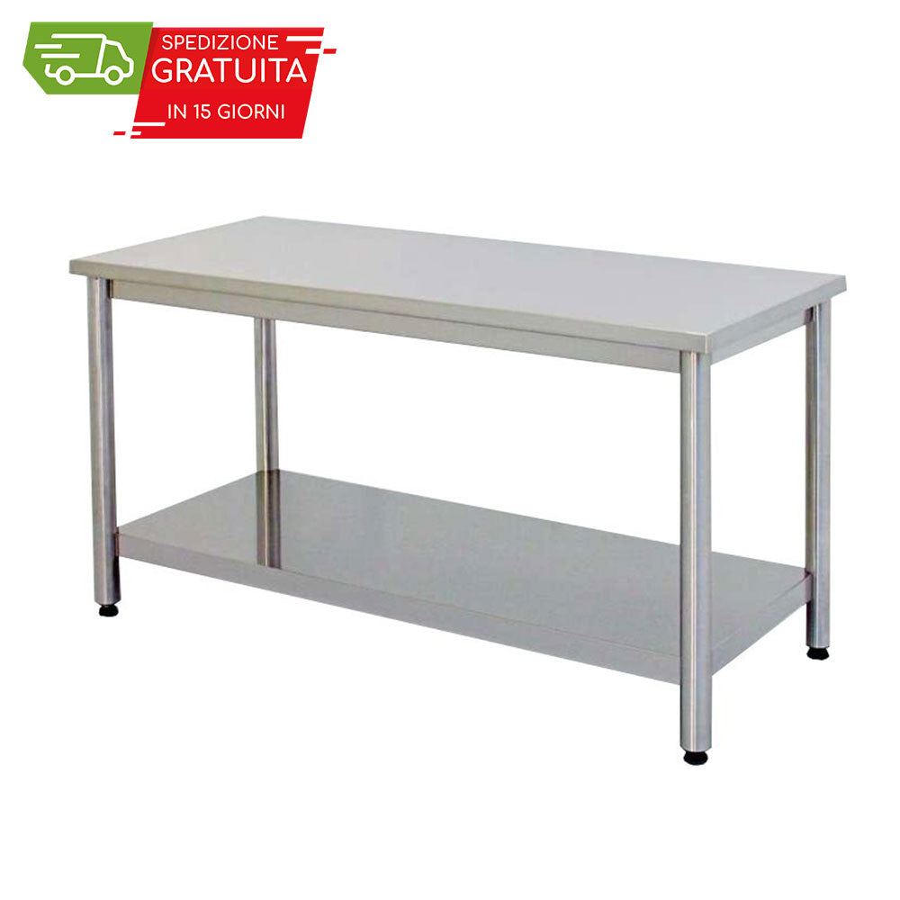 TABLES WITH SMOOTH UNDERCOUNTER STAINLESS STEEL TOP 800x700x900h