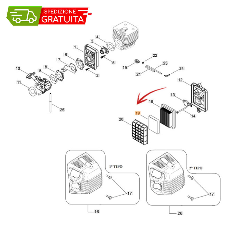 PRE-FILTER ECHO SRM-420 - SRM-520