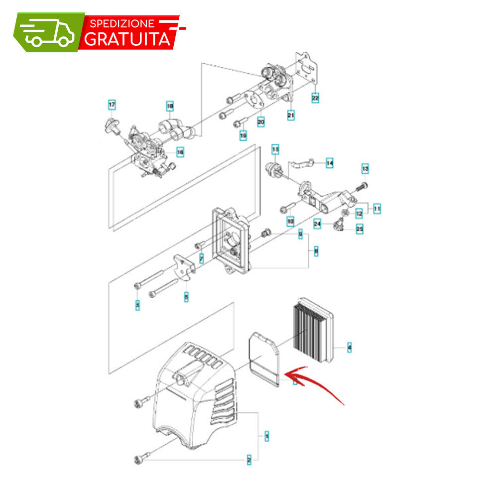 PREFILTRO ARIA HUSQVARNA 243RJ - 553RBX