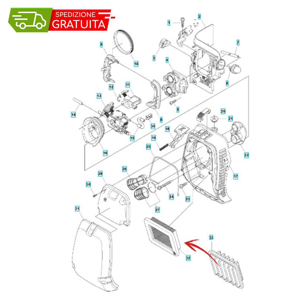 Original Luftfilter Husqvarna für Kettensägen 545RX und 555RXT