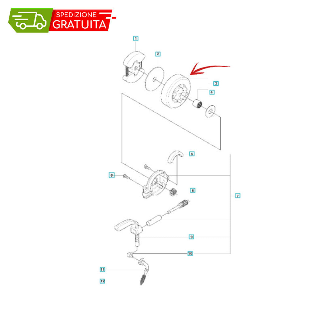 CAMPANA FRIZIONE E GABBIA RULLI HUSQVARNA 120 II