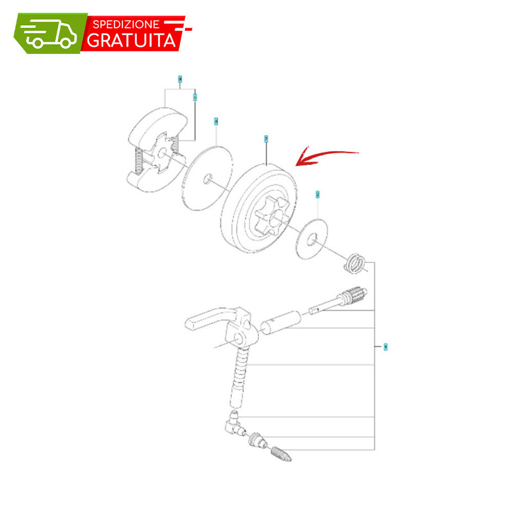 CAMPANA FRIZIONE E GABBIA RULLI HUSQVARNA 130 - 135 II