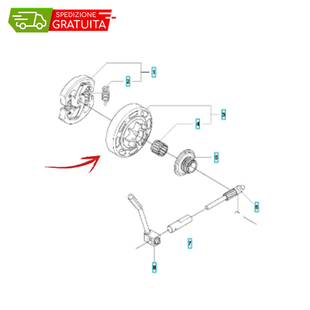 CLUTCH BELL AND ROLLER CAGE HUSQVARNA 435 II - 440 II