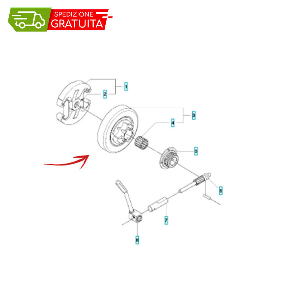 CLUTCH BELL AND ROLLER CAGE HUSQVARNA 445 II - 450 II