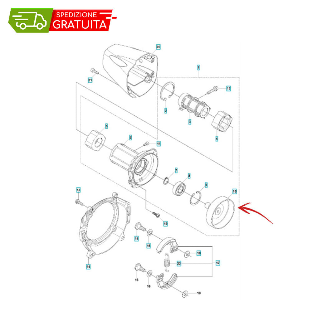 CLUTCH BELL AND ROLLER CAGE HUSQVARNA 243RJ