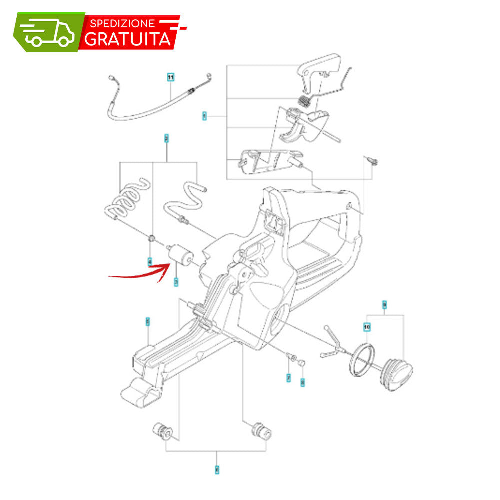 FILTRE DE MÉLANGE HUSQVARNA 130-135II-435II 440II-445II-450II-525BX