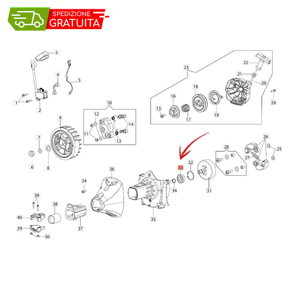 CUSCINETTO EFCO 5300 - 5500 - 8530 - 8550 - 8535