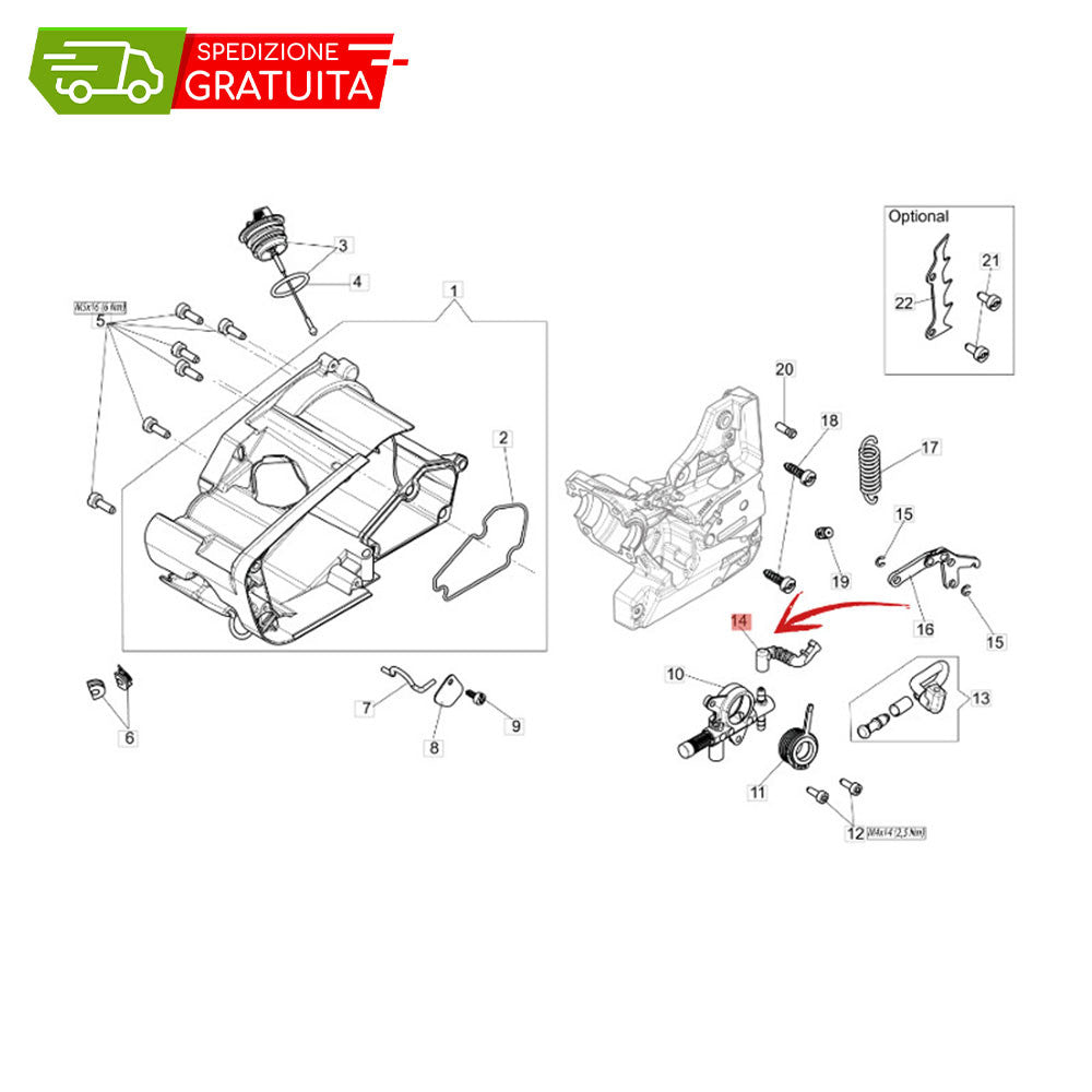 FLESSIBILE POMPA OLIO EFCO MTT-3600