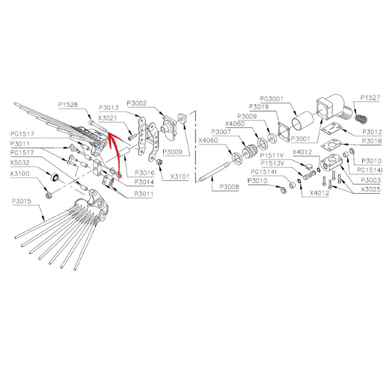 BASE SCREW RAKE V8 TITANIUM/TURBO (P1528-X3101)