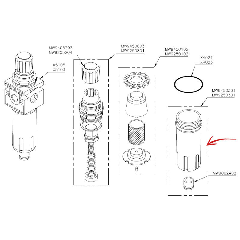 REPLACEMENT GLASS FOR REGULATOR FILTER 3/8 (MW9450301)