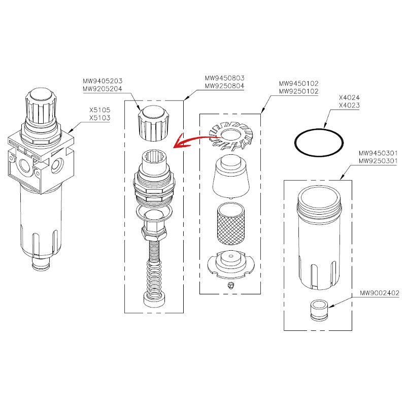 Oberer Deckel für Filterregler 3/8" (MW9450803)