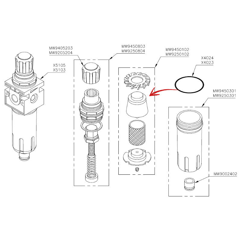 FILTER ELEMENT FOR REGULATOR 3/8 (MW9450102)