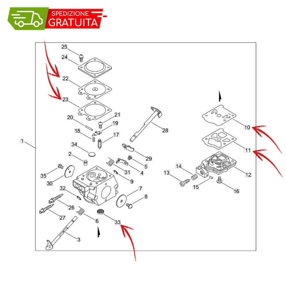 ECHO CS-4510ES - CS-362TES35 CARBURETOR MEMBRANES