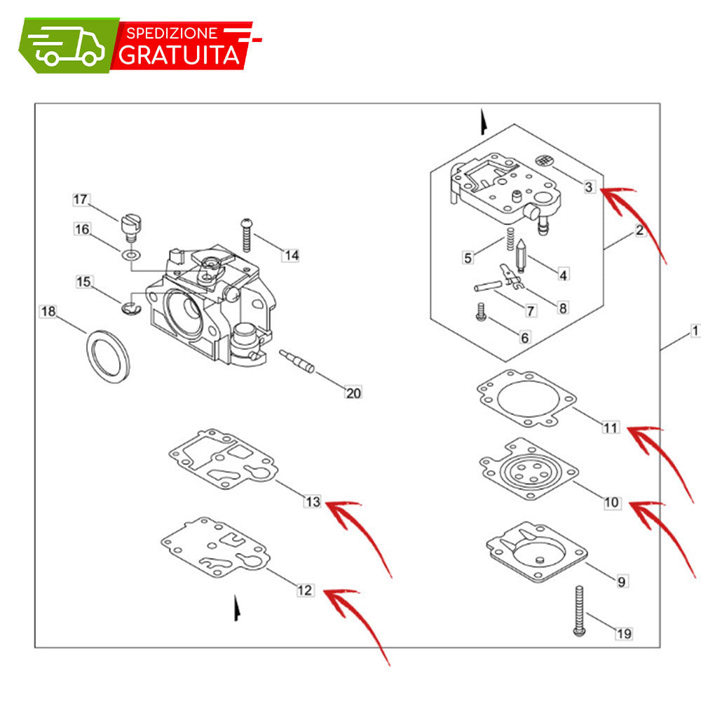 ECHO PB-770 CARBURETOR MEMBRANES