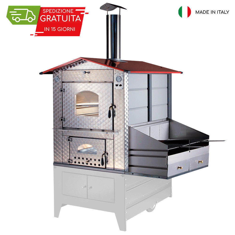 GEMIGNANI WOOD-FIRED OVEN "G100" WITH BARBECUE WITHOUT TROLLEY