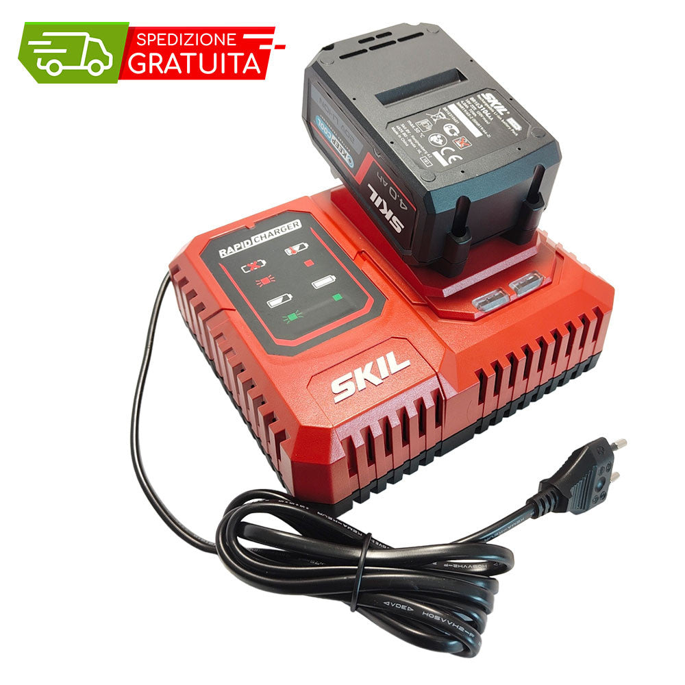 KIT BATTERIA  4 AH E CARICABATTERIA RAPIDO SKIL