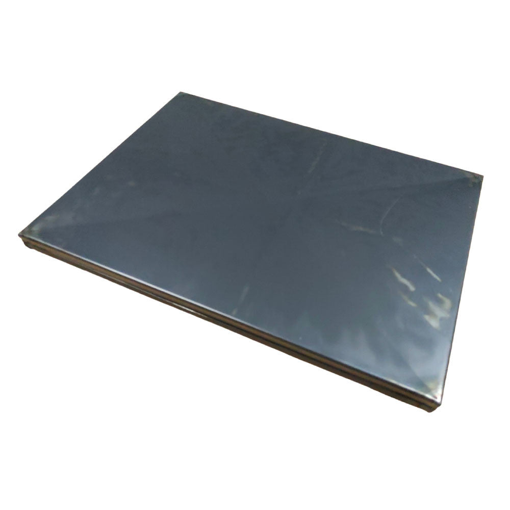 PLAT EN TÔLE BLEUE AVEC DIAGONALE 40x40