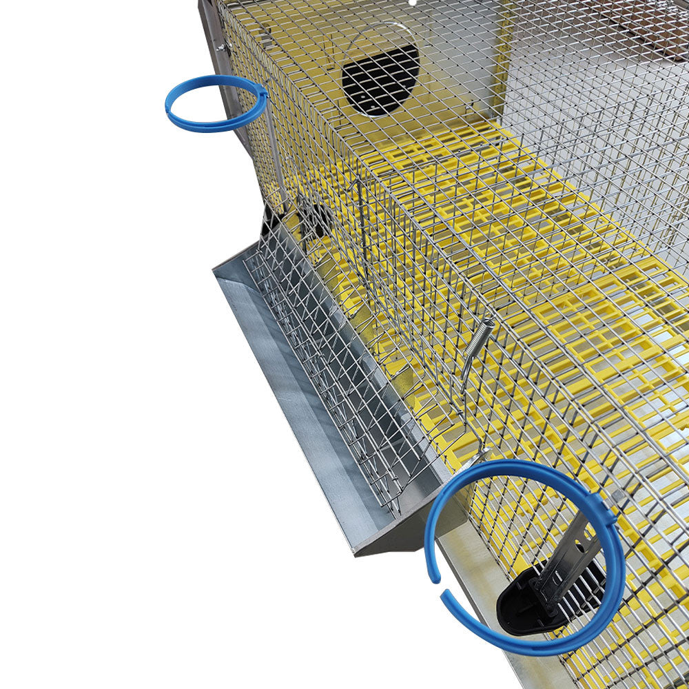 ECONOMIC RABBIT HUTCH WITH 2 NESTS AND REMOVABLE TRAY