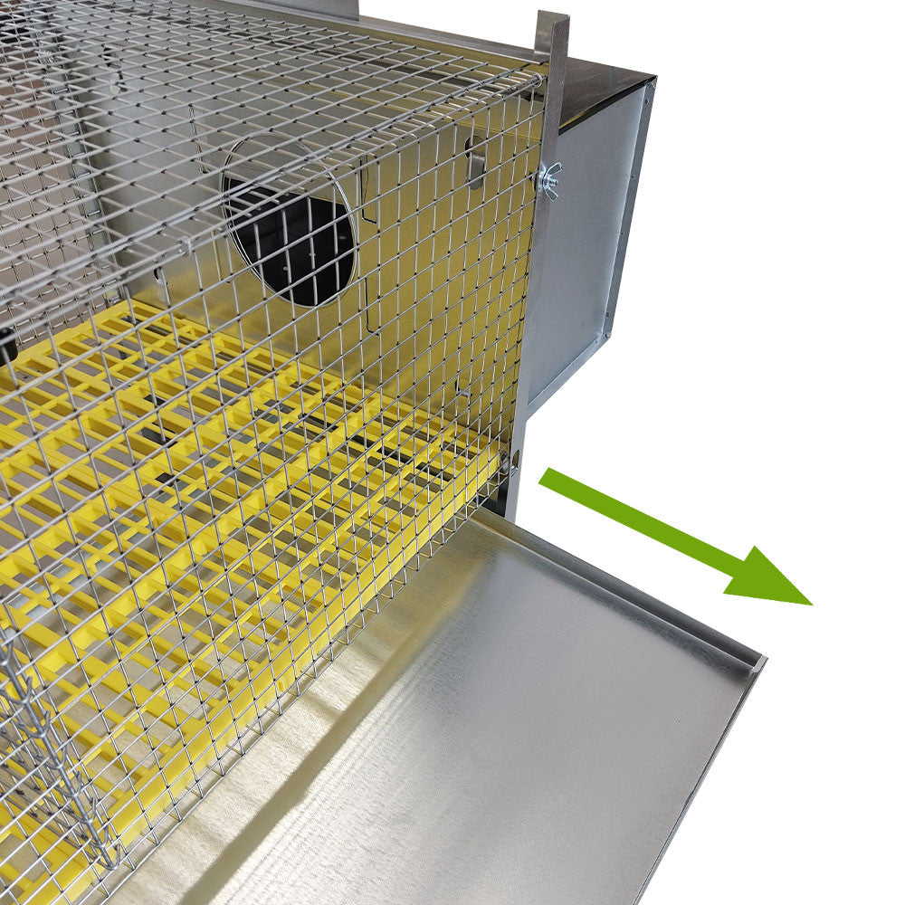 ECONOMIC RABBIT HUTCH WITH 2 NESTS AND REMOVABLE TRAY