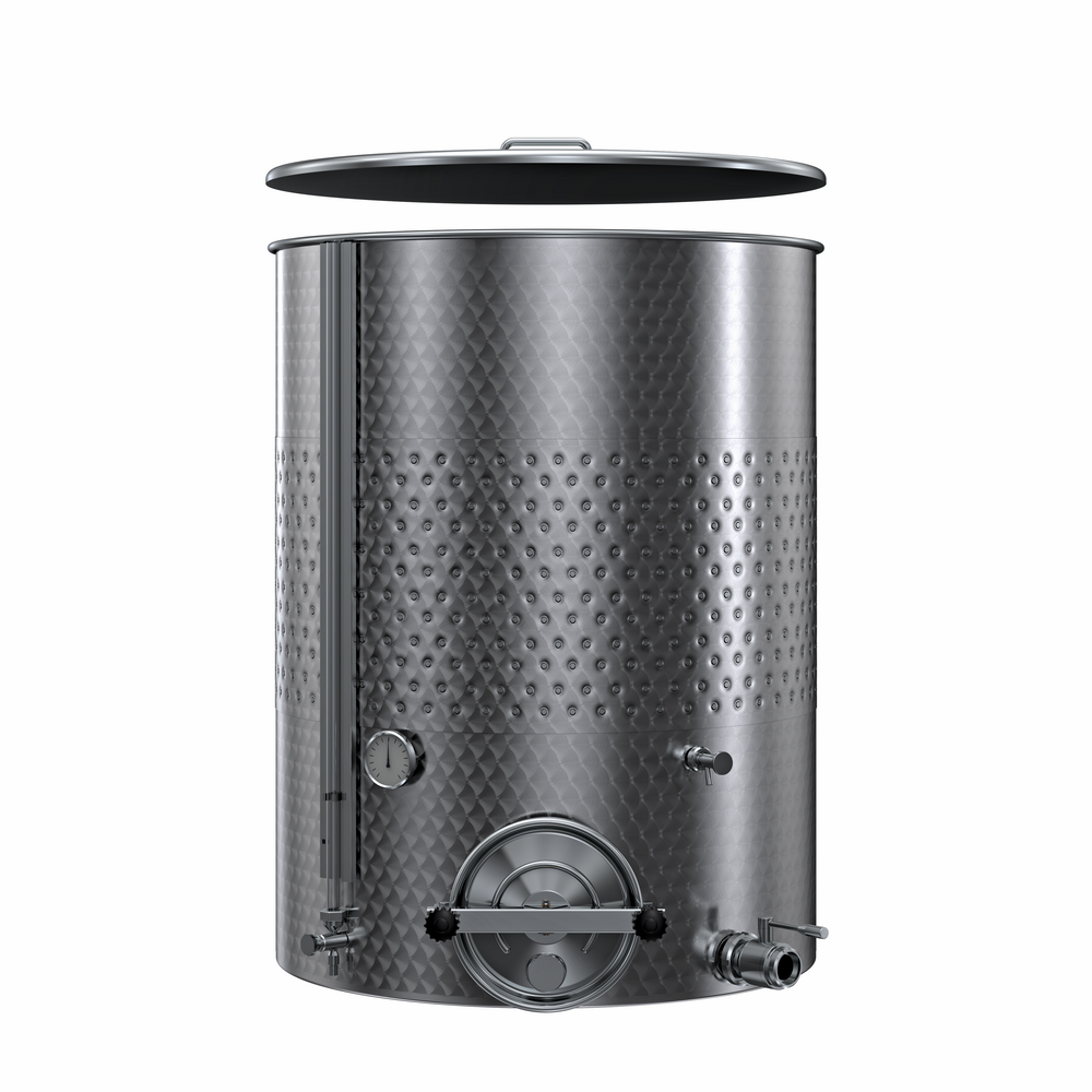 SERBATOIO INOX "OPTIONAL" CON FASCIA LT 1000 CON COPERCHIO FONDO PIANO