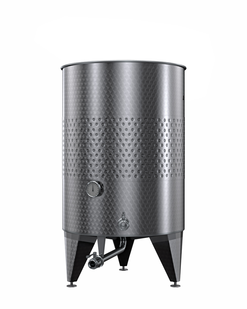 SERBATOIO INOX CON FASCIA LT 200B CON COPERCHIO FONDO CONICO