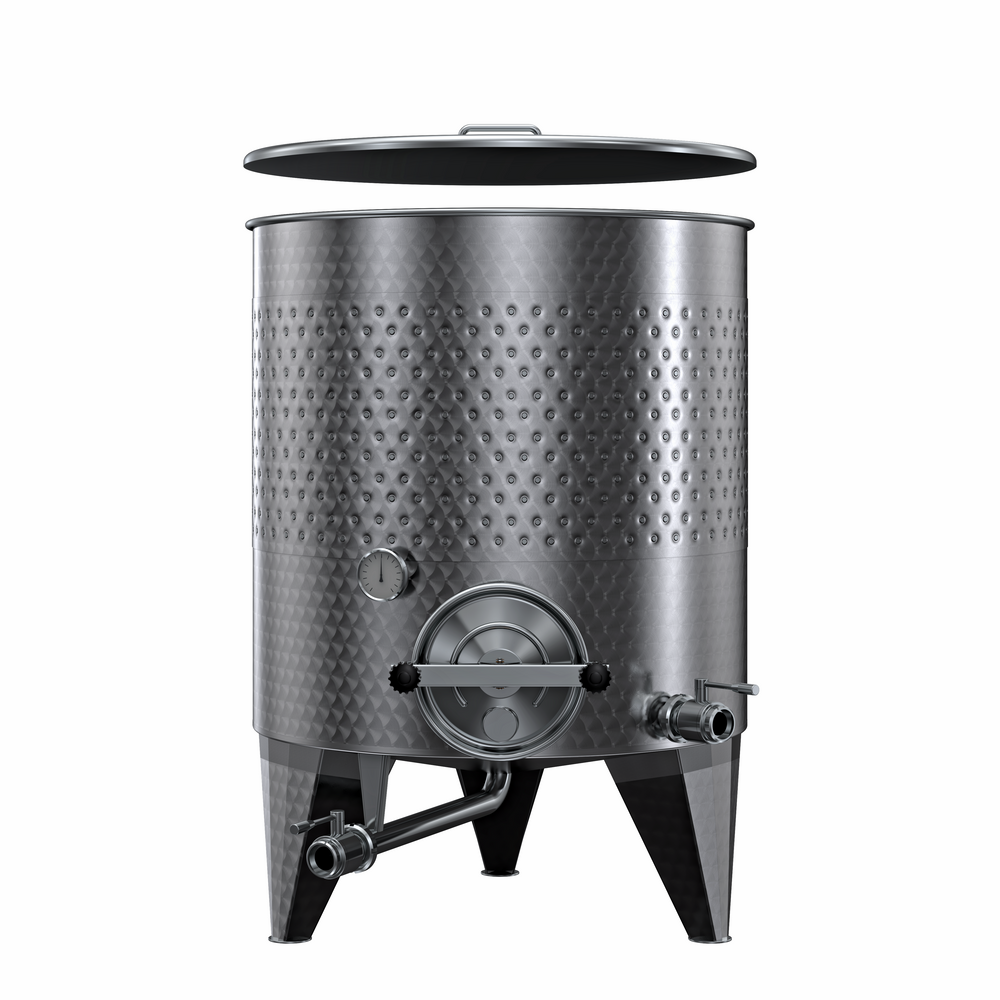 SERBATOIO INOX "OPTIONAL" CON FASCIA LT 500 CON COPERCHIO FONDO CONICO