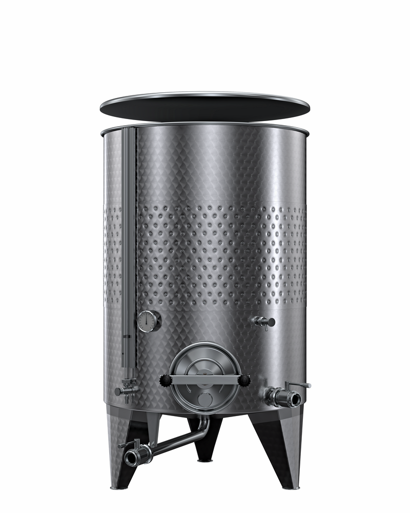 SERBATOIO INOX "OPTIONAL" CON FASCIA LT 750 CON COPERCHIO FONDO CONICO