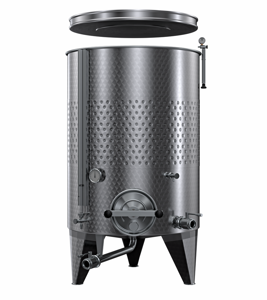 EDELSTAHL-DRUCKTANK "OPTIONAL" MIT BAND LT 750 KEGELBODEN