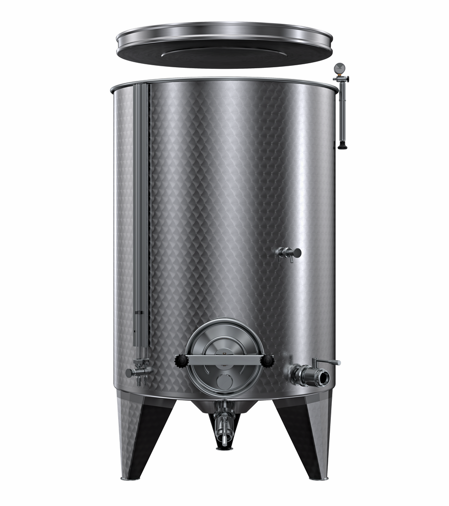 SERBATOIO INOX SEMPREPIENO AD ARIA "OPTIONAL" LT 750 FONDO BOMBATO CON PIEDI