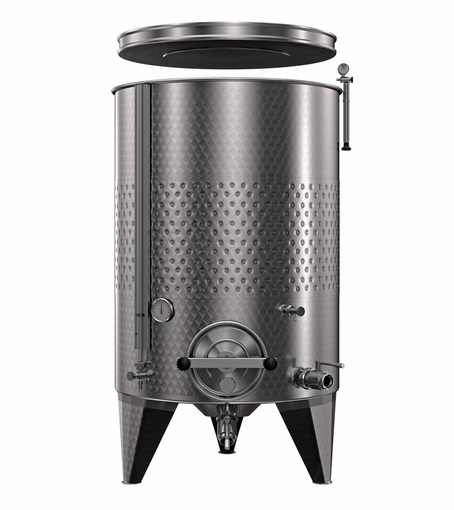 SERBATOIO INOX SEMPREPIENO AD ARIA "OPTIONAL" CON FASCIA LT 750 FONDO BOMBATO CON PIEDI