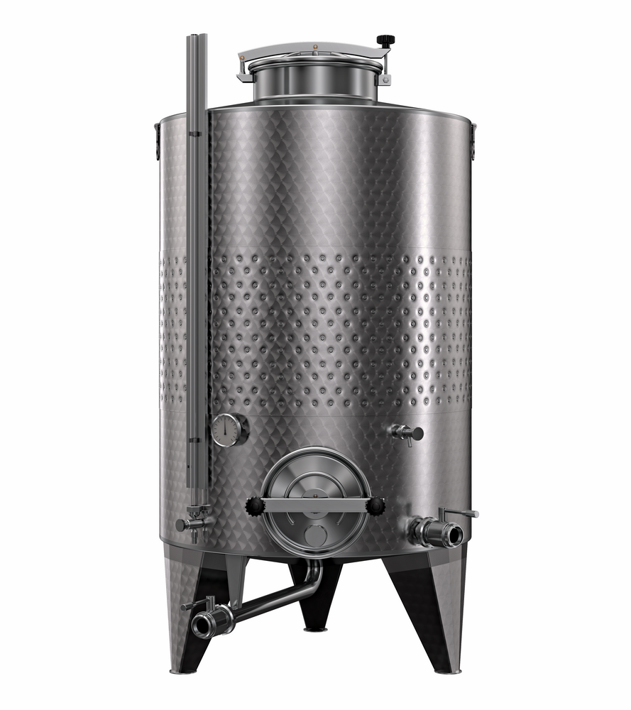 SERBATOIO INOX STOCCAGGIO "OPTIONAL" CON FASCIA LT 750 FONDO CONICO